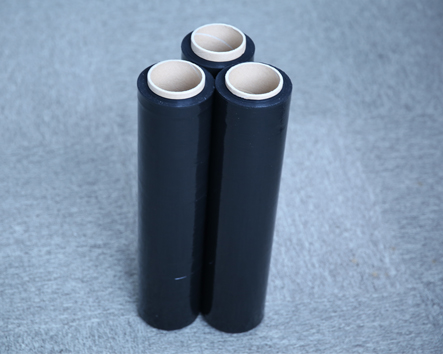 浙江50cm黑色PVC缠绕膜拉伸膜生产厂家通过ROHS认证实体工厂